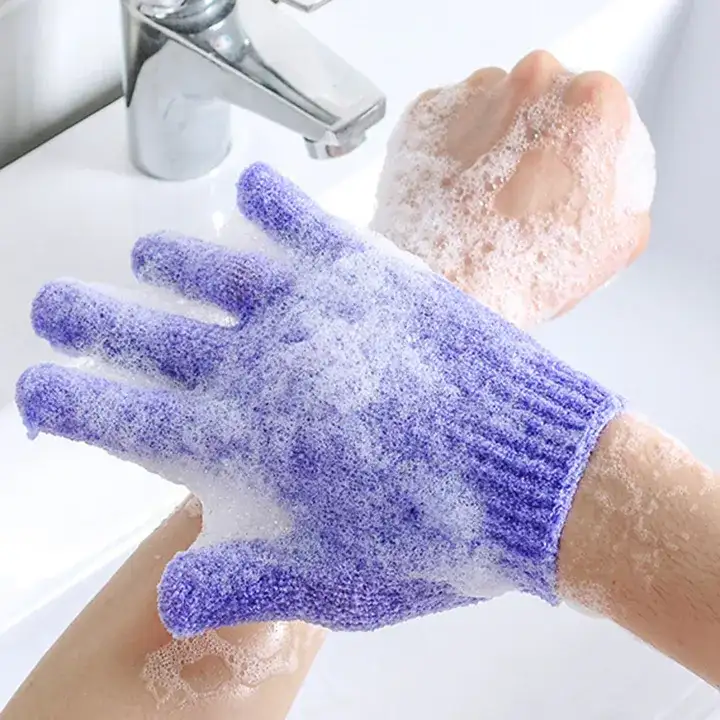 LMLTOP Double Sided Exfoliating Bath Gloves Body Scrubber