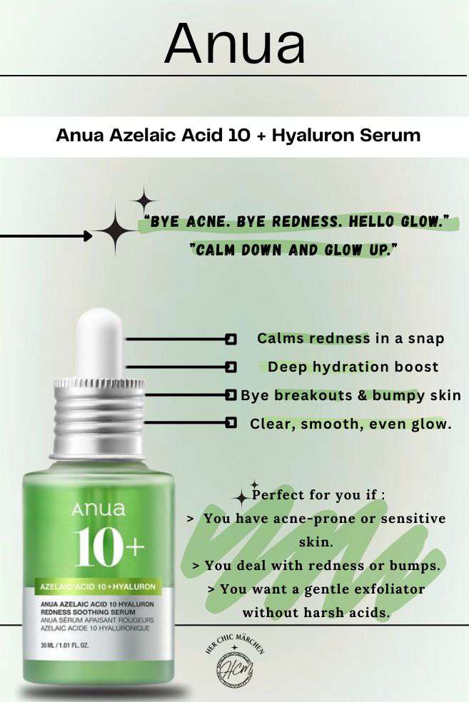 Anua 10+ Azelaic Acid + Hyaluron Redness Soothing Serum 10ml