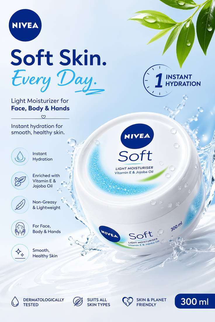 NIVEA Soft Moisturizing Cream 100ml- Dubai Variant