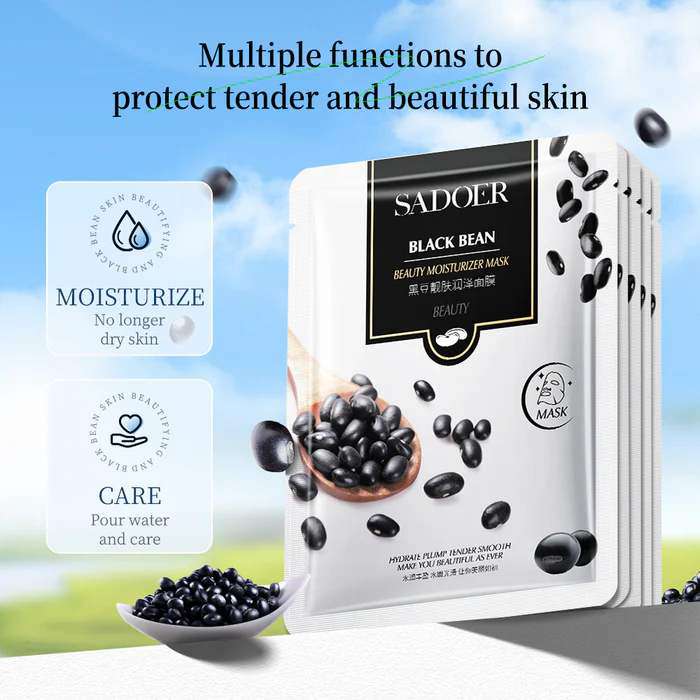 SADOER Black Bean Beauty Moisturizer Facial Sheet Mask
