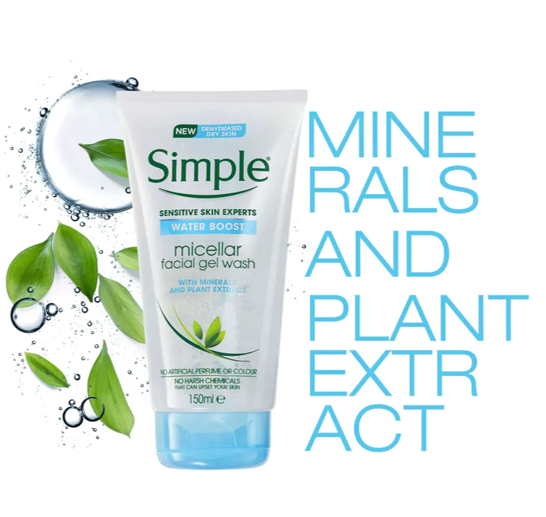 Simple Water Boost Micellar Facial Gel Wash 150ml