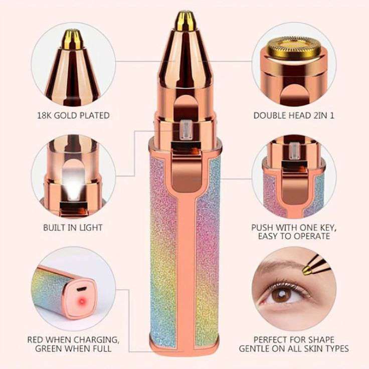 Facial Rechargeable & Battery Hair Remover Mini Electric Epilator Lipstick Shape Lady Hair Remover 2 IN 1