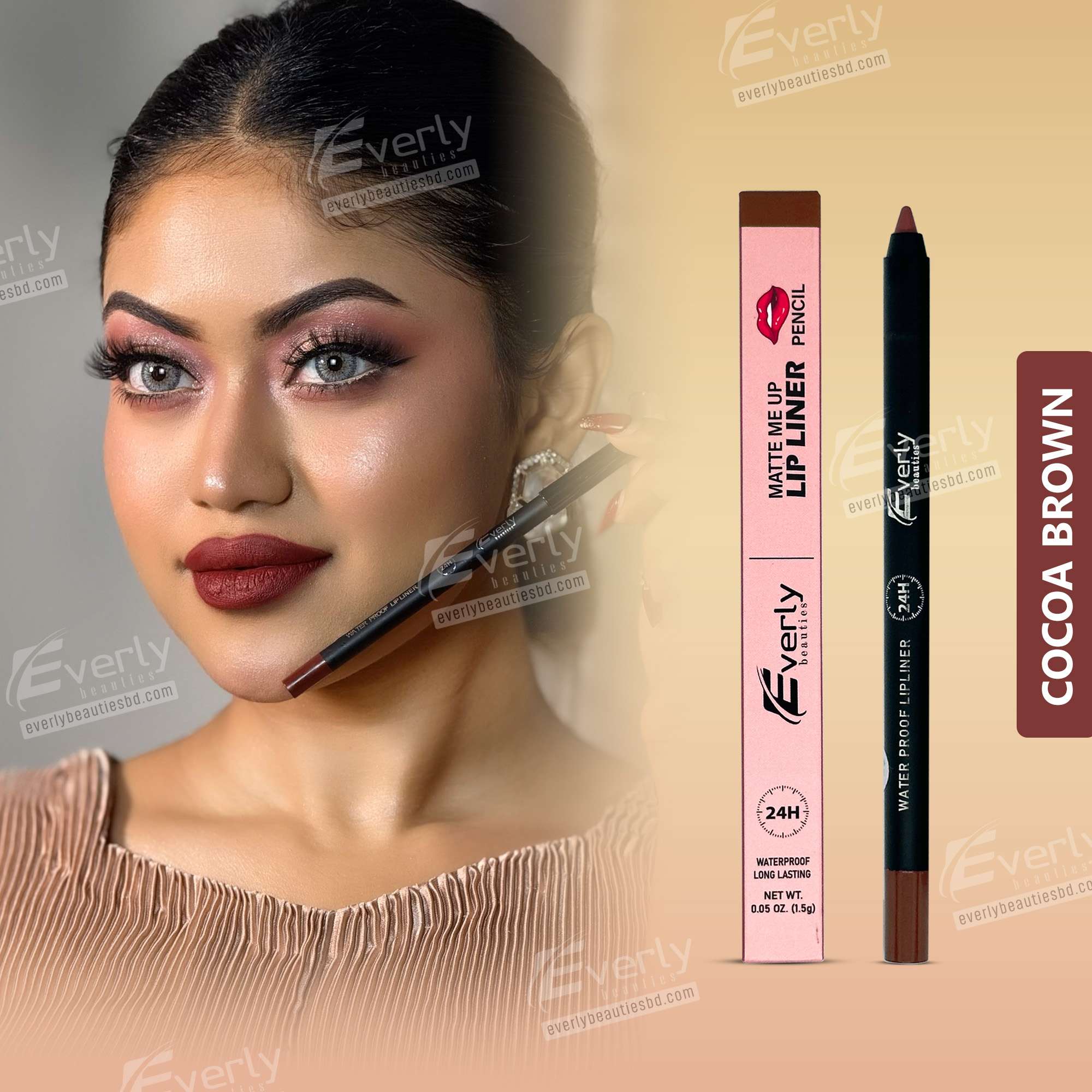 Everly Beauties Matte Me Up 24H Waterproof  Long Lasting Lip Liner Pencil
