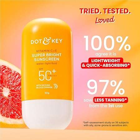 Dot & Key Vitamin C + E Super Bright Sunscreen SPF 50+ PA++++ With New-Age UV Filters 50gm