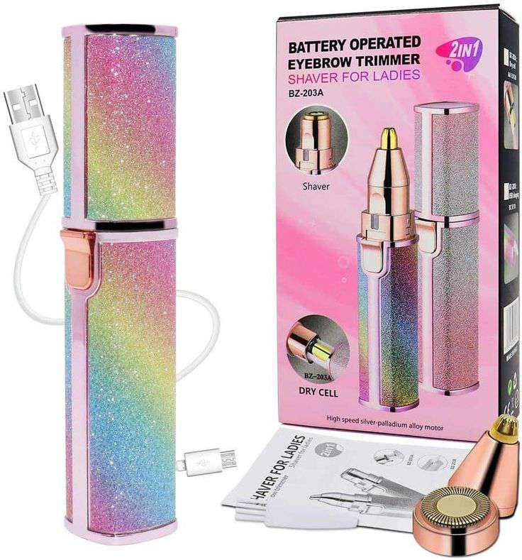 Facial Rechargeable & Battery Hair Remover Mini Electric Epilator Lipstick Shape Lady Hair Remover 2 IN 1