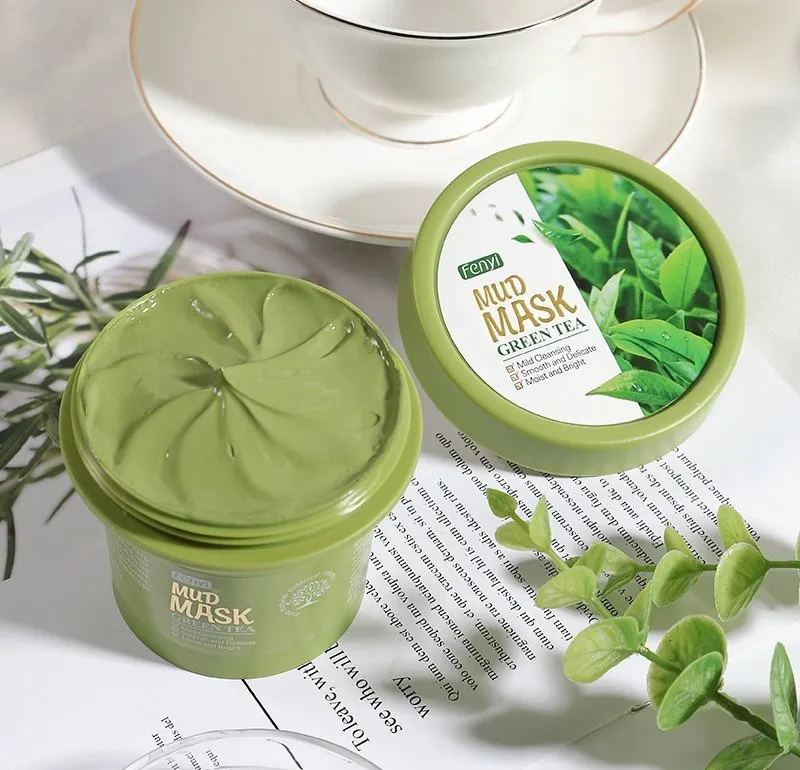 FENYI Green Tea Mud Mask Face Cleansing Clay Mask Reduce Acne Pores 100g