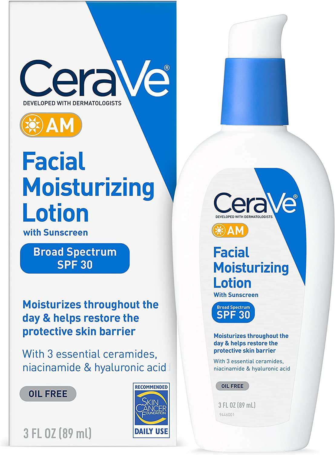 CeraVe Facial Moisturizing Lotion AM SPF 30, 3 oz,