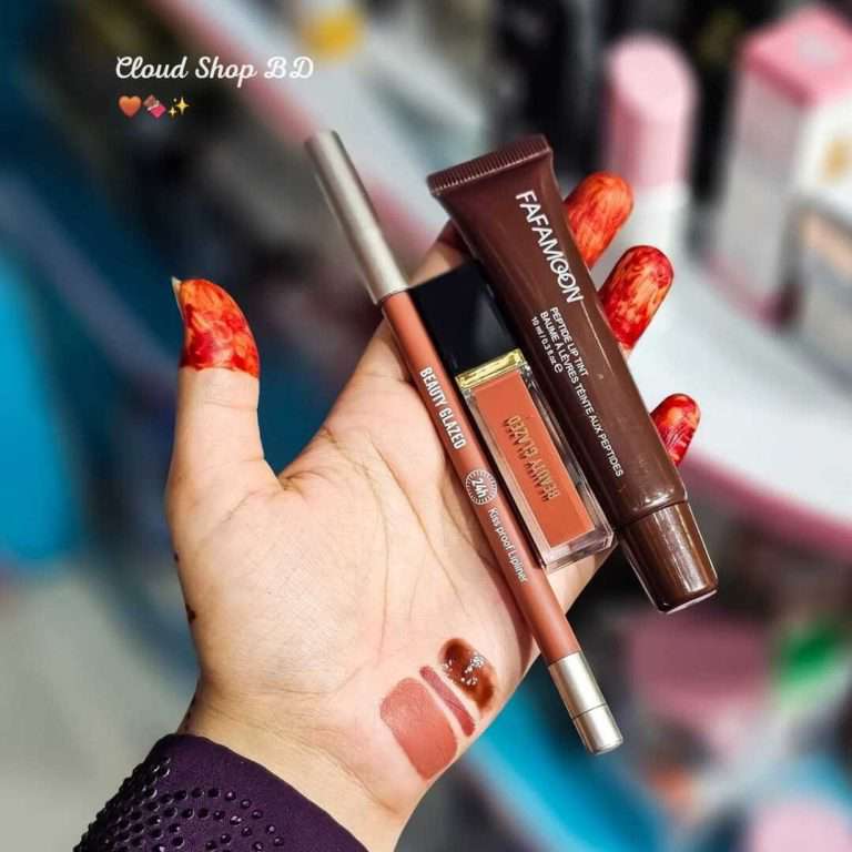 New 3 in 1 Brown Lip Combo (Lip Liner, Lipstick, Lip Gloss)